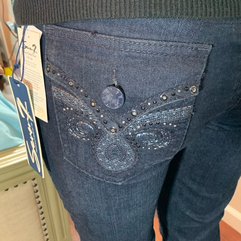 Seven7 Slim Boot Cut Dark Blue Size 6 Denim Jeans - Picture 12 of 16